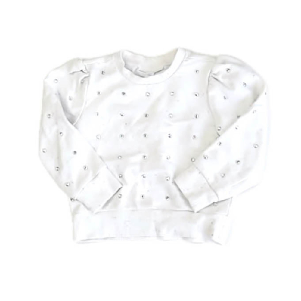 Rockets Of Awesome Girls Ivory Sequins Long Sleeve Shirt size: 4T